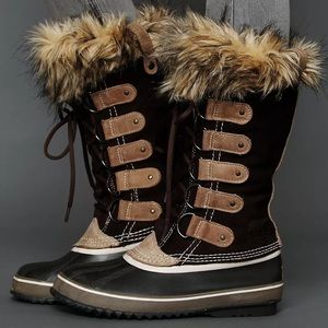 SOREl Joan of Arctic Waterproof Suede Brown Winter Snow Boots